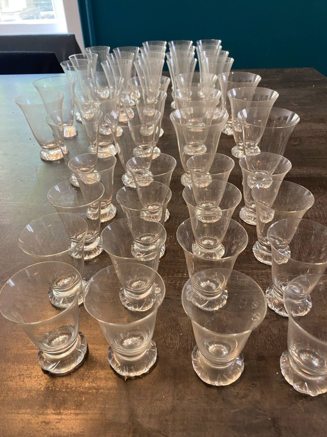 Lot of 19th century tulip crystal glasses