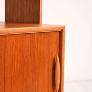 Scandinavian teak shelving unit with sliding doors, 1950s/60s