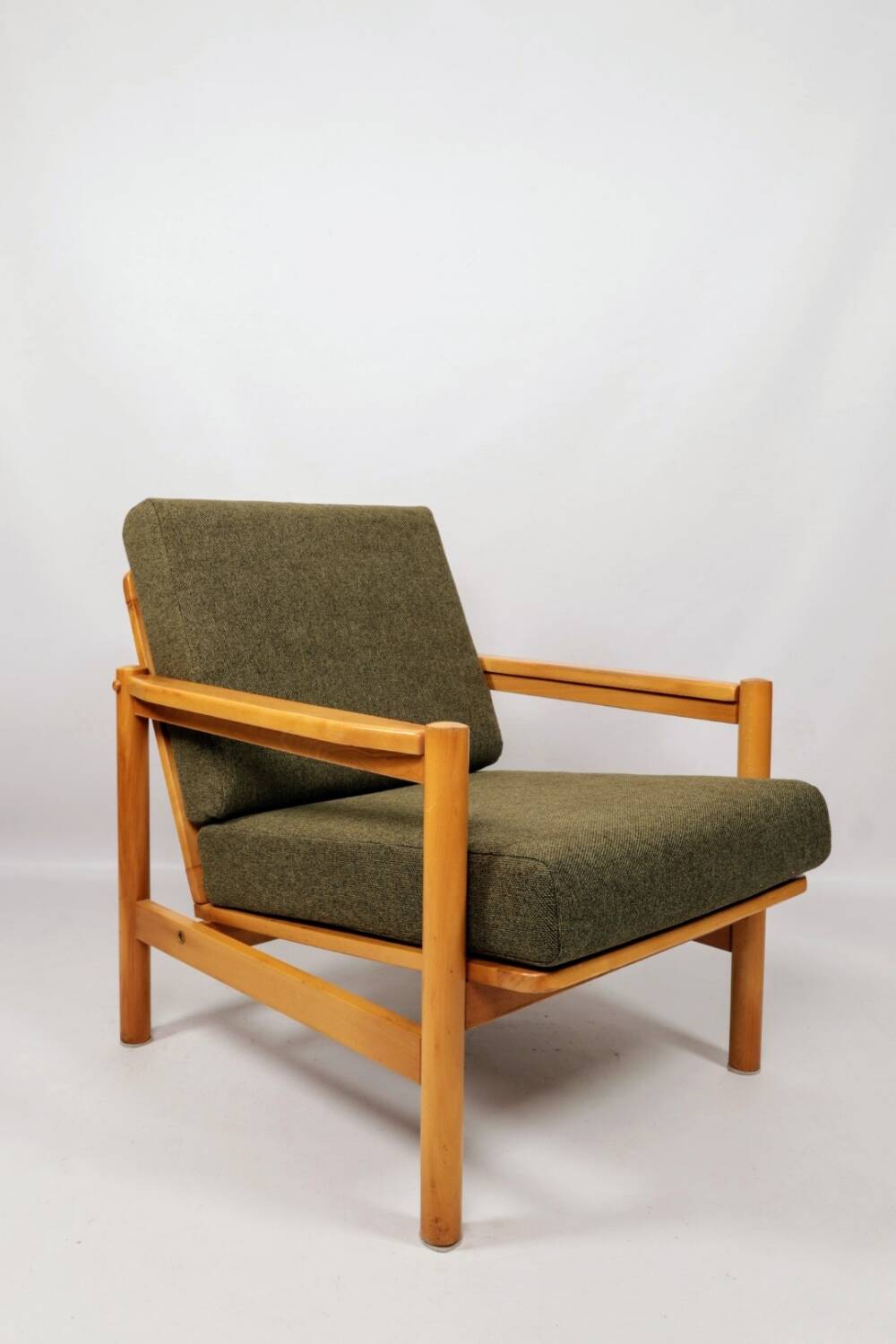 Scandinavian armchair green olive mid century modern design 1960