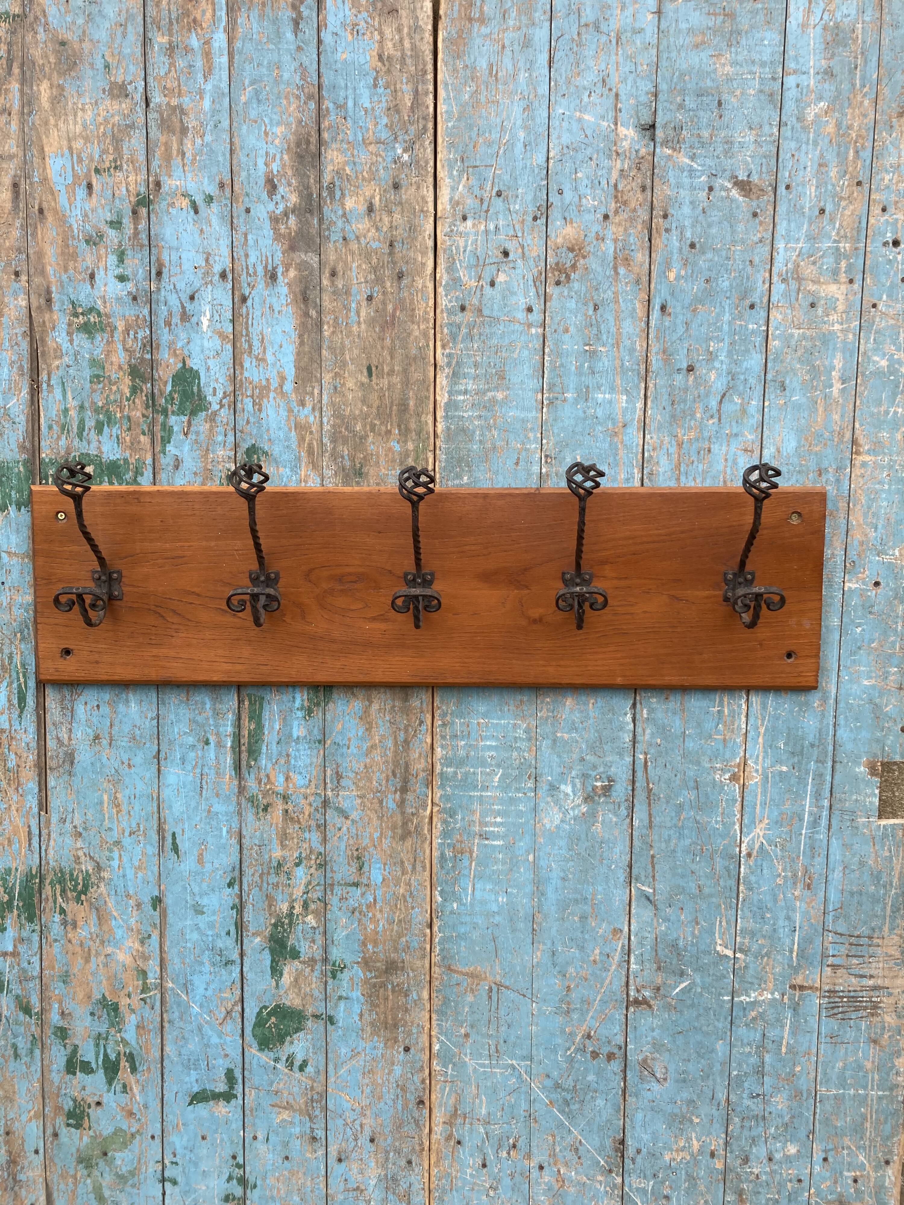 Wrought iron coat rack