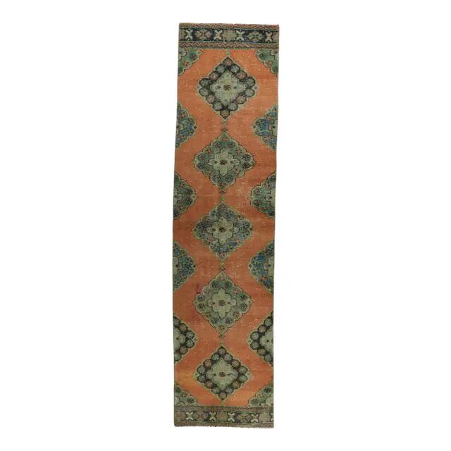 1960s vintage Turkish hand-knotted runner 82x335