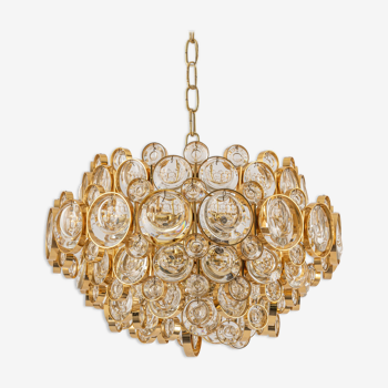 Gilt brass chandelier, design by Palwa, Germany, 1970s