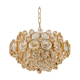 Gilt brass chandelier, design by Palwa, Germany, 1970s