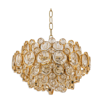 Lustre en laiton doré par Palwa Allemagne, années 1970