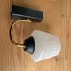 Pair of vintage glass/metal wall lights / circa 1950s 1960s