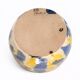 Baluster vase in Belgian ceramic with flowing blue and yellow glazes.
