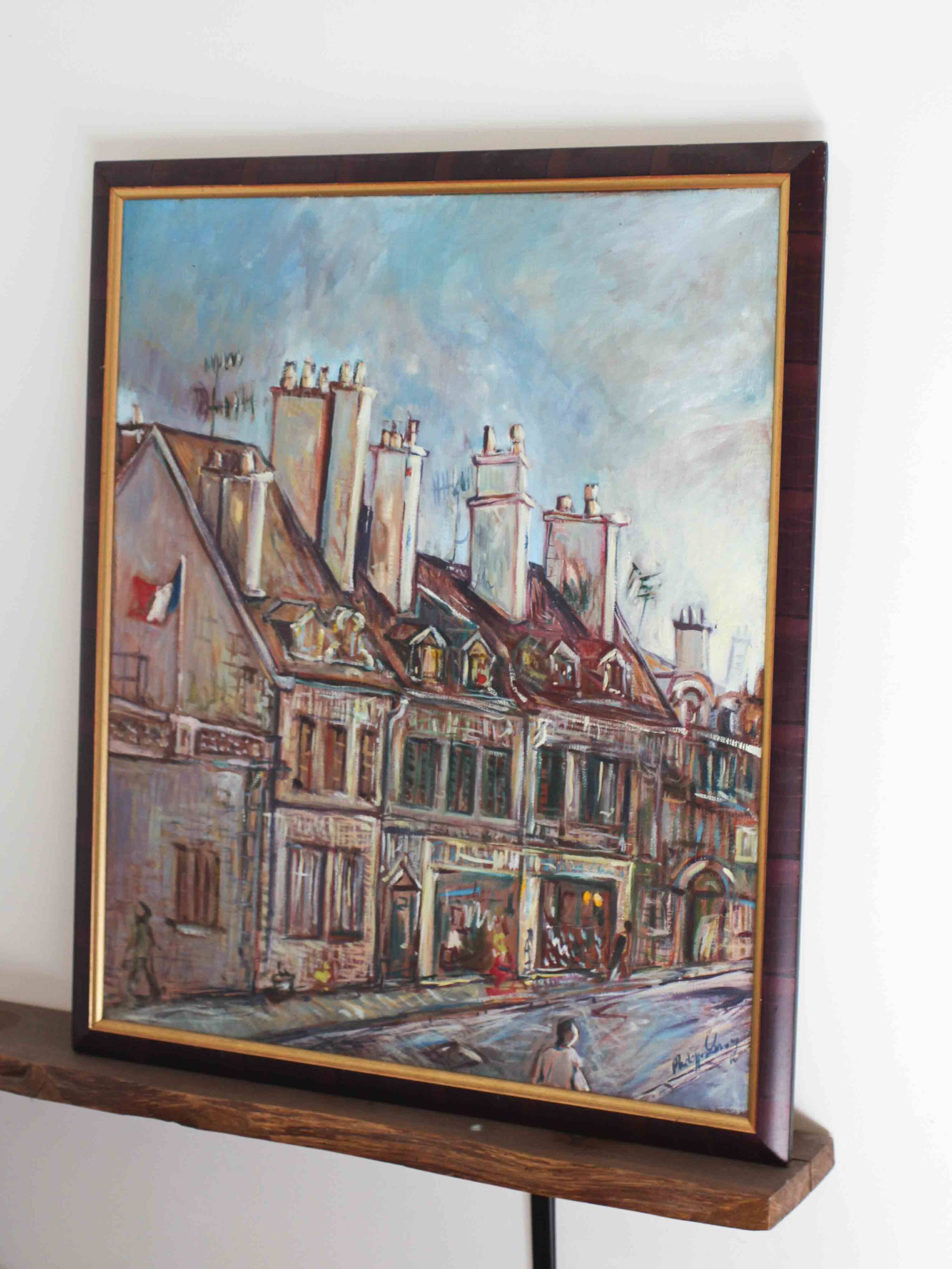 Oil on canvas - Village in France - Philippe Leroy