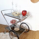 Rolling dessert / chrome bar and smoked glass