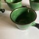 Set of 5 cups in green glazed clay Dieulefit 1960