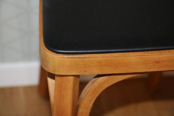 2 chaises baumann n°12 skaï noir hêtre clair