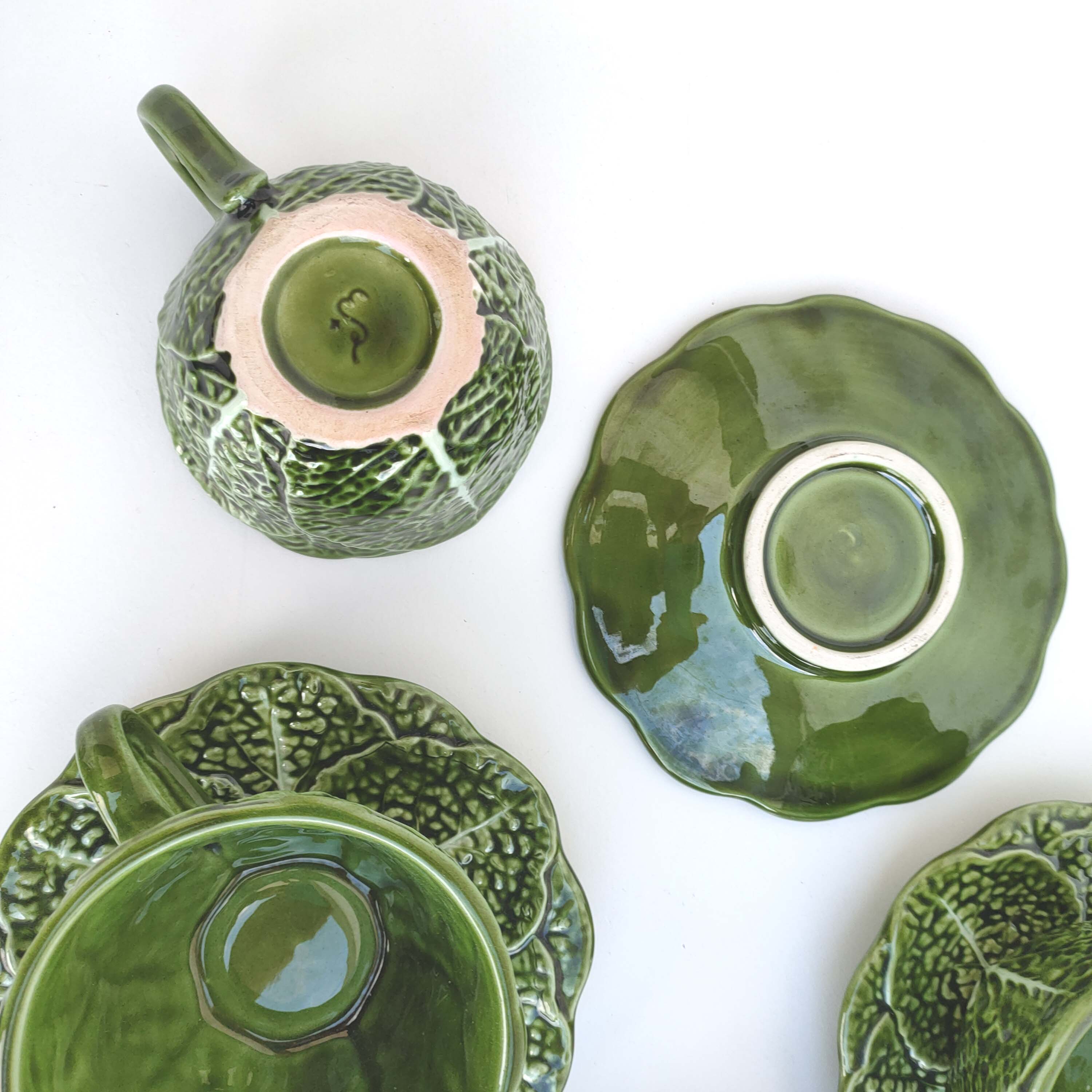 Coffee service ceramic cabbage leaf