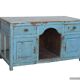 Colonial office in blue lacquered teak
