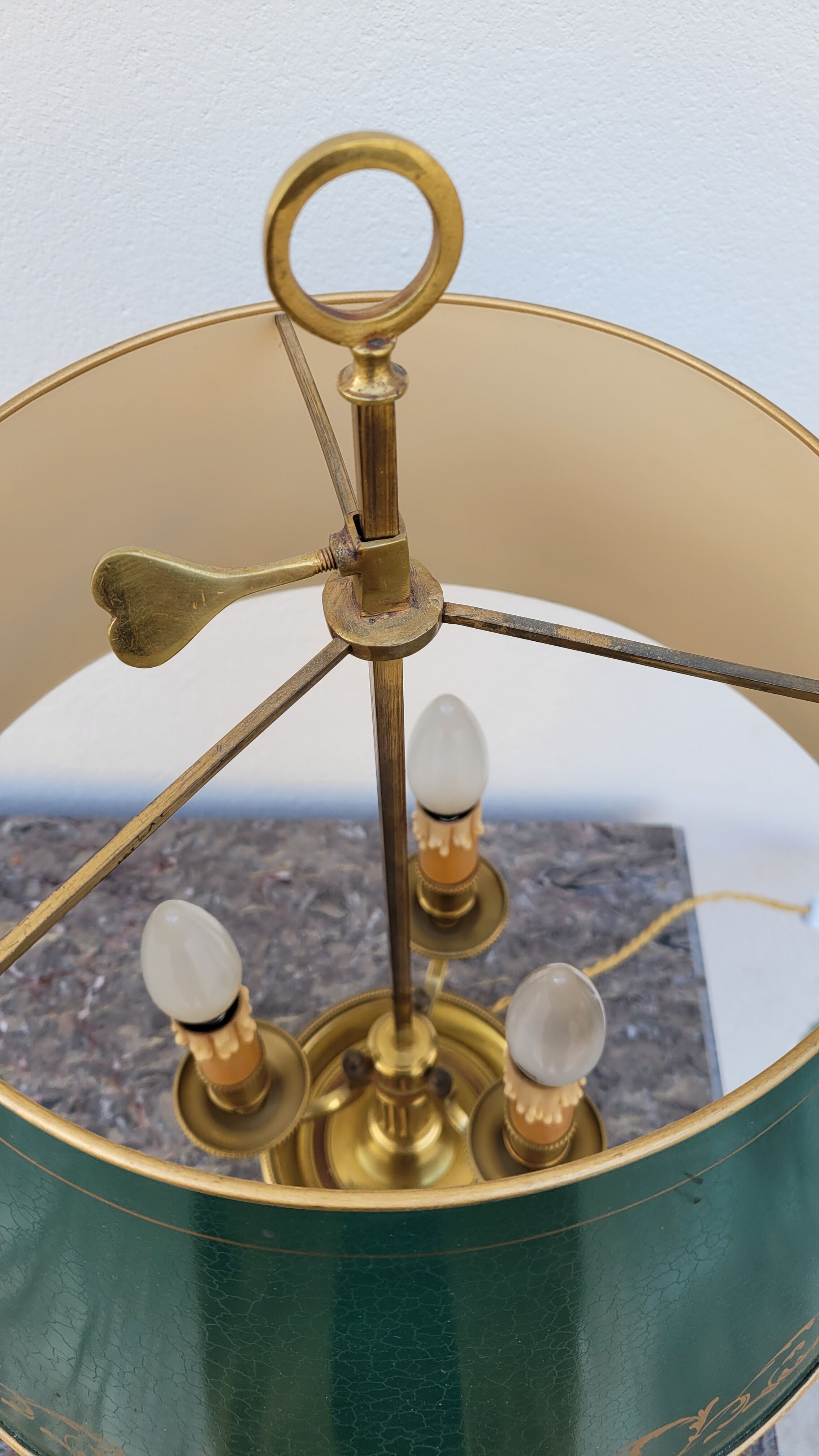 Empire style hot water bottle lamp in bronze