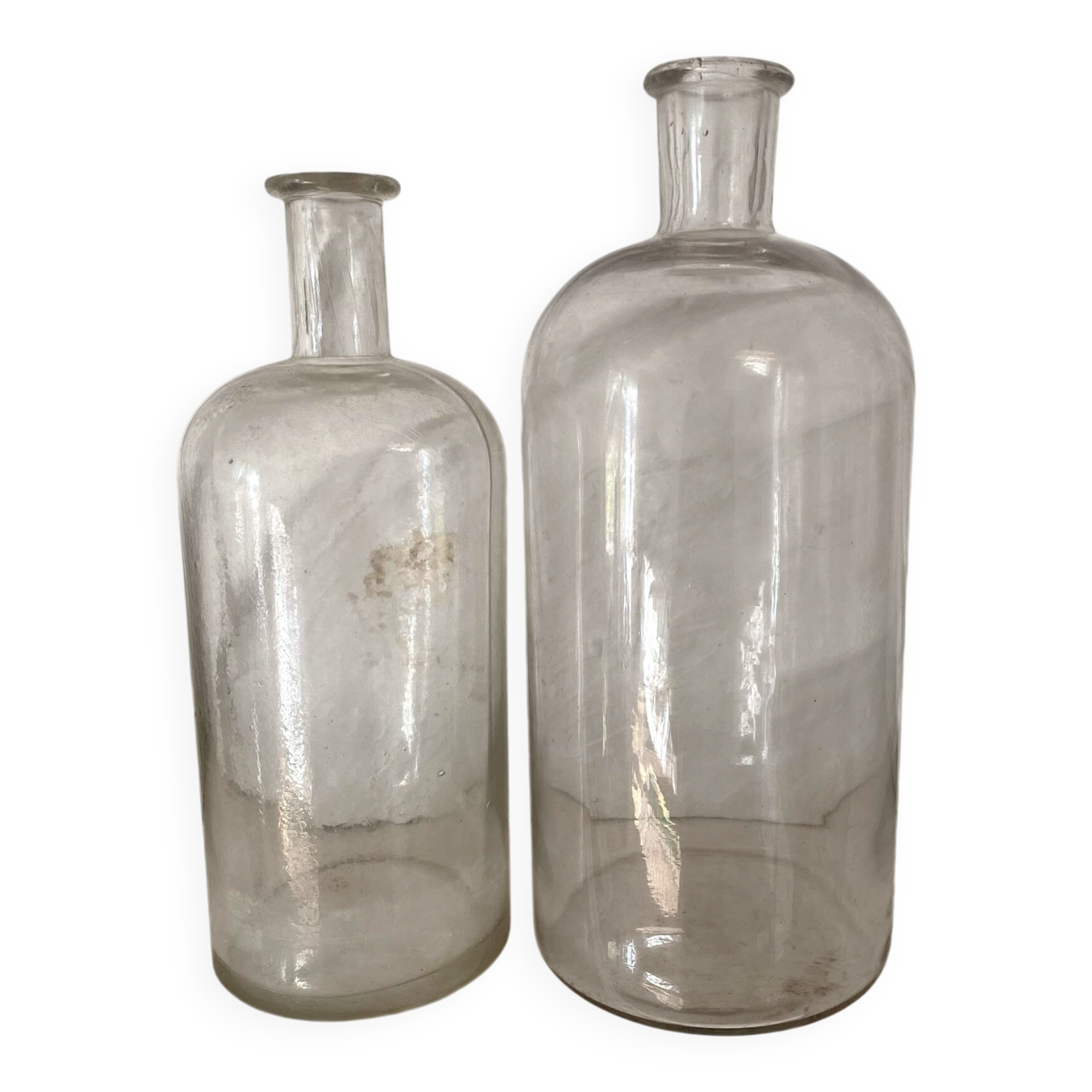 Old glass bottles pharmacy vials