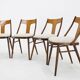1950s Set of 4 Dining Chairs in Walnut Finish, Czechoslovakia