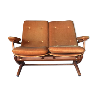 Vintage velvet bench