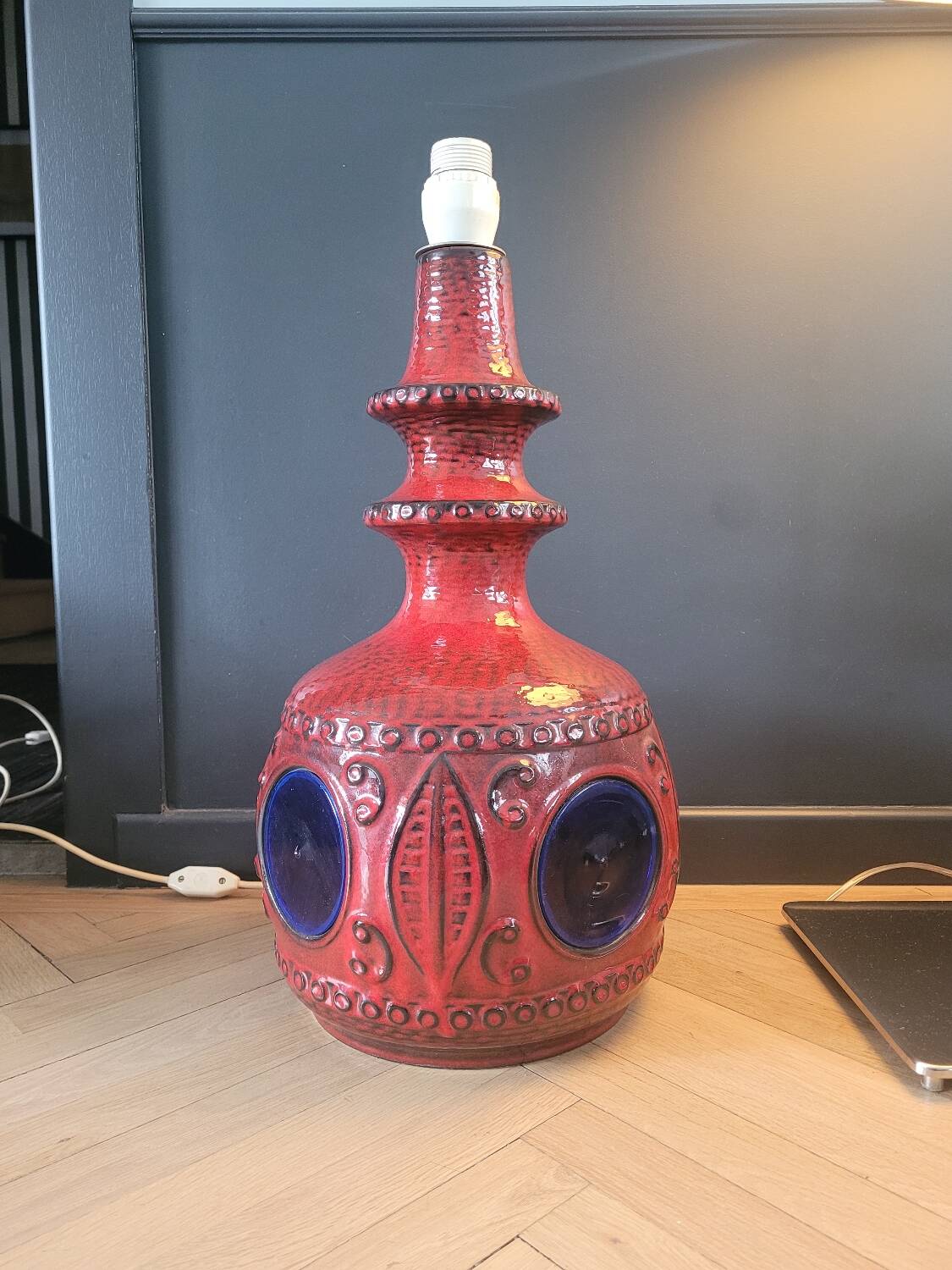 Large lamp base West Germany double lighting