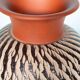 Vintage minimalist ceramic vase Wekara sgraffito