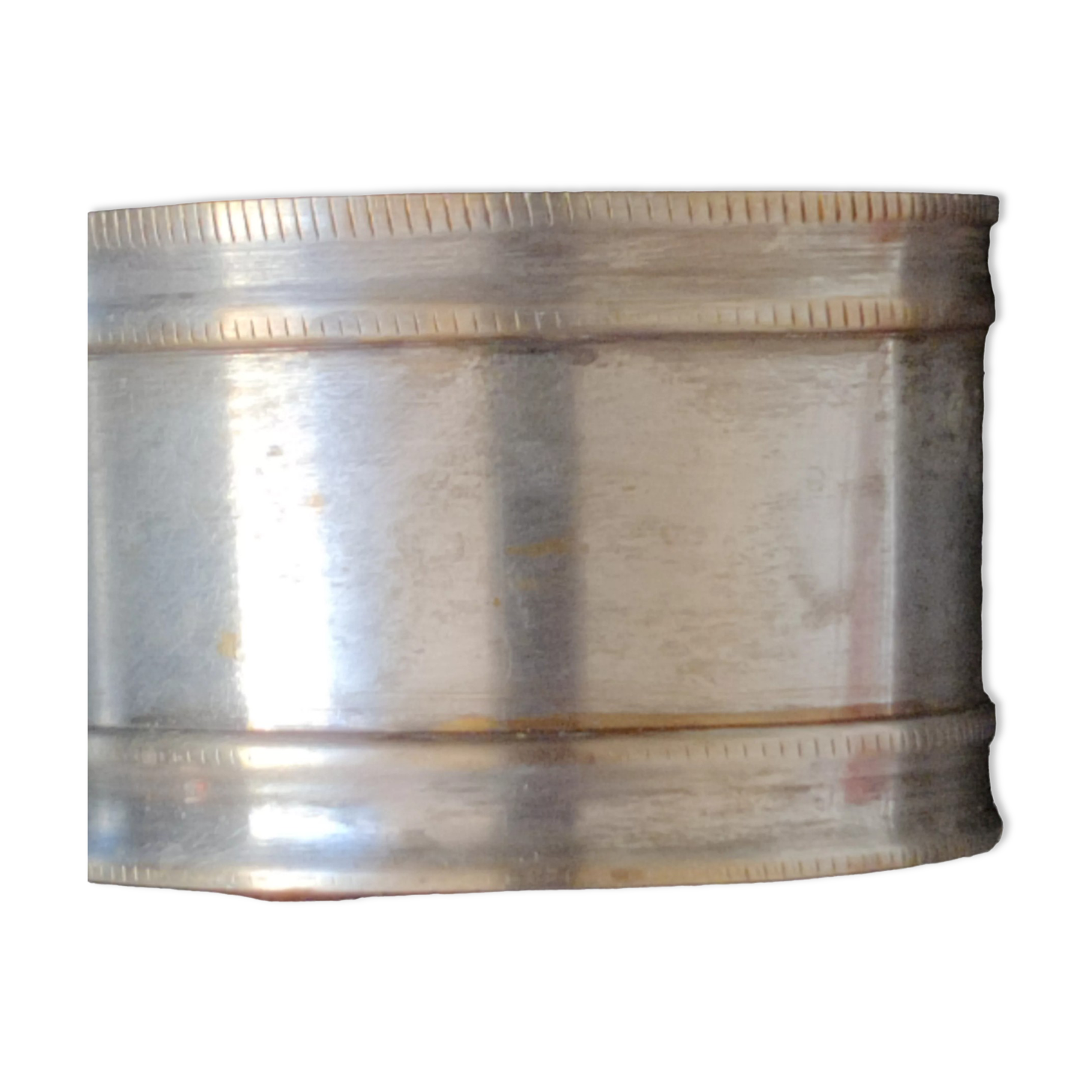 Towel ring in old silver metal