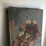 Oil on canvas ancient Bouquet of flowers