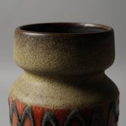 Vase fat lava VEB Haldensleben, zigzag, Allemagne de l'Est, années 1960
