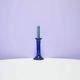 Vintage low blue glass candlestick