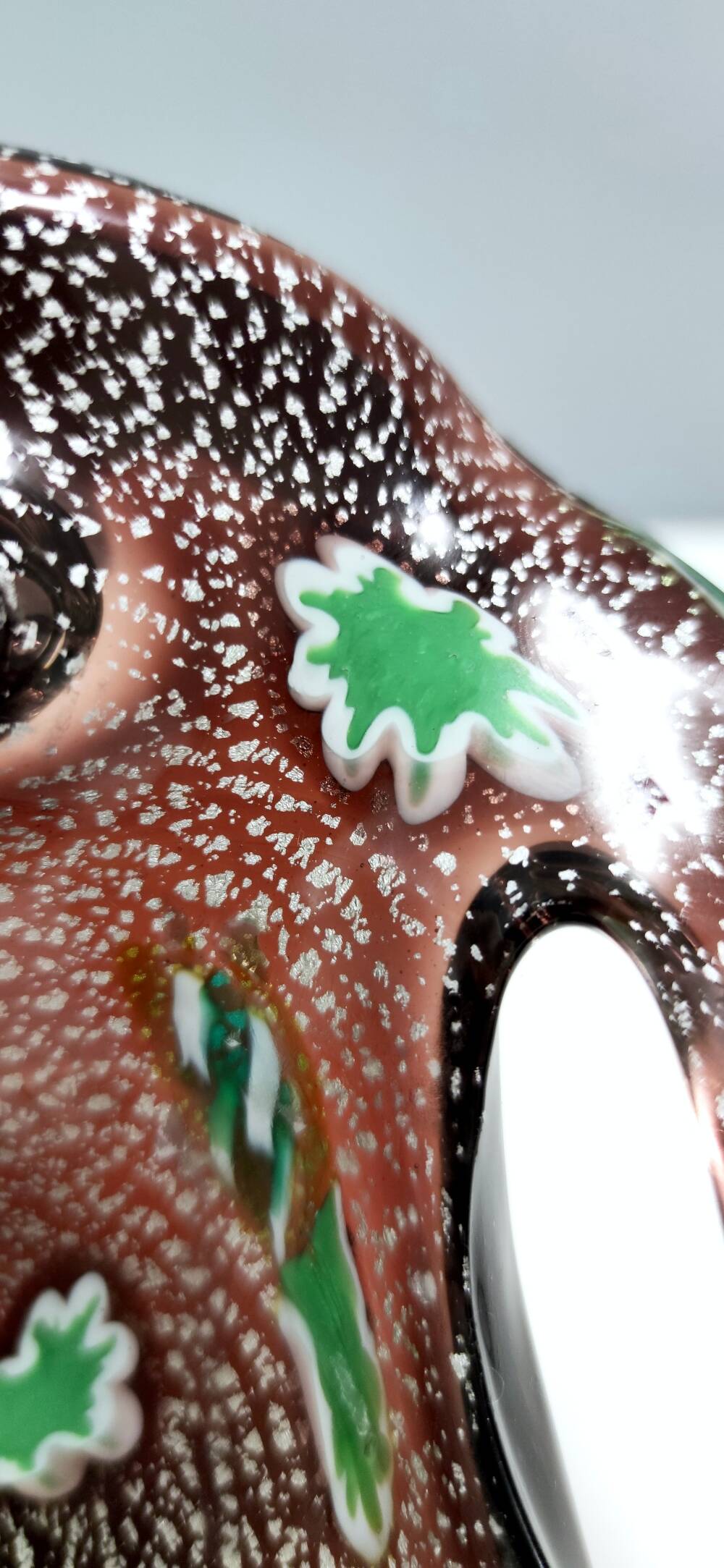 Brown Murano Glass Ashtray / Catchall by Fratelli Toso with Murrines