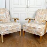 Pair of Important Adjustable Armchairs, French Design, Circa 1950