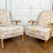 Paire d'Importants Fauteuils Réglables, Design Français, Circa 1950