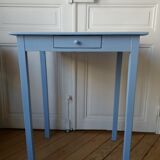 Lavender blue wooden desk with drawers