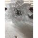 Italian White and Transparent Murano Glass Chrome Metal Frame Chandelier Sputnik