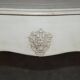 Antique Louis XV style flat desk painted with stool.