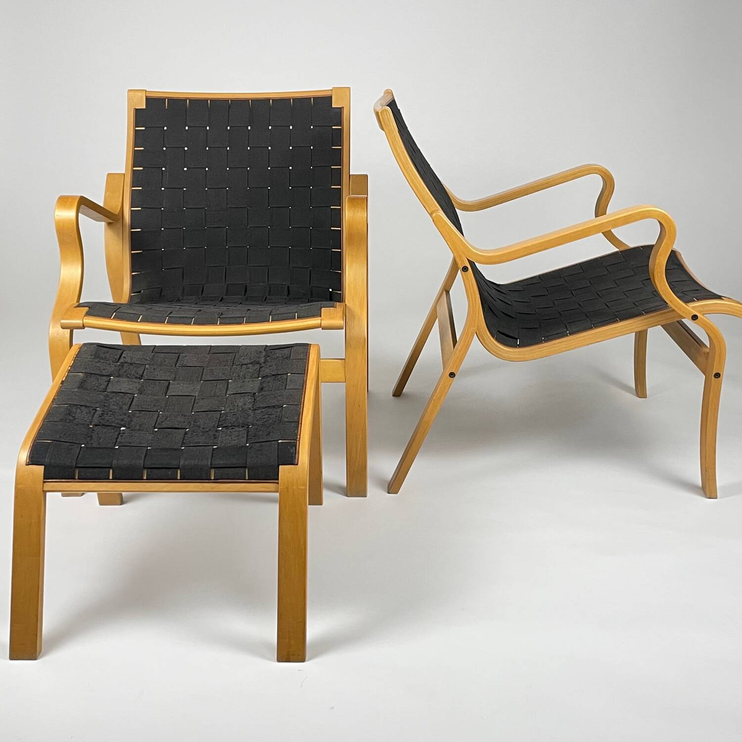 2“Albert” Louge Chairs & 1 Ottoman by Finn Østergaard for Skippers Møbler,