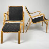 2“Albert” Louge Chairs & 1 Ottoman by Finn Østergaard for Skippers Møbler,