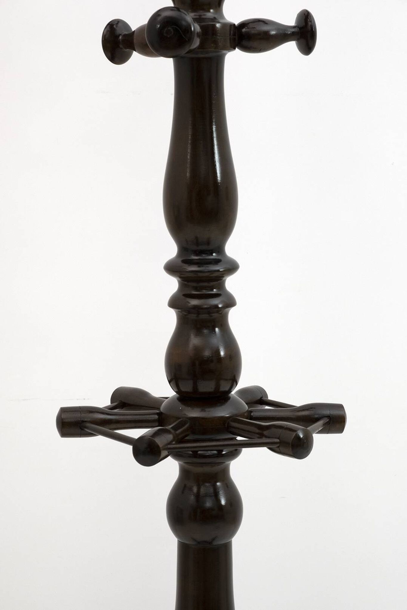 Mid-Century Modern Italian Walnut Floor Coat Hanger with Umbrella Stand, 50