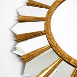 Large gilded Italian XXL Regency Sunburst Wall Mirror | diameter 93 cm