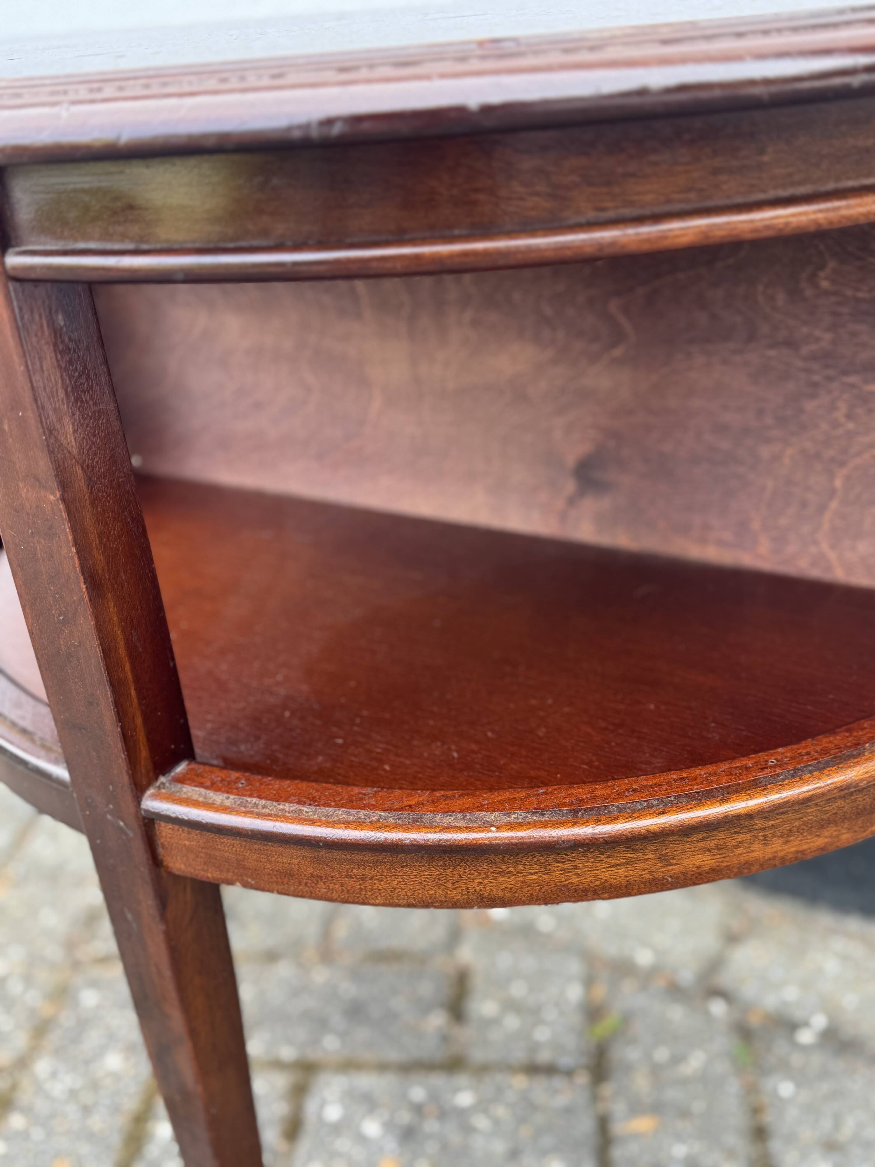 Vintage mahogany half-moon console