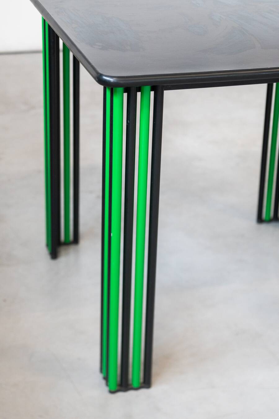 1980s Vintage Black and Green Dining Table – Bold Italian Design