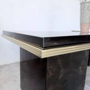 "Rizzo" lacquered and brass coffee-bar table from the 1970s.