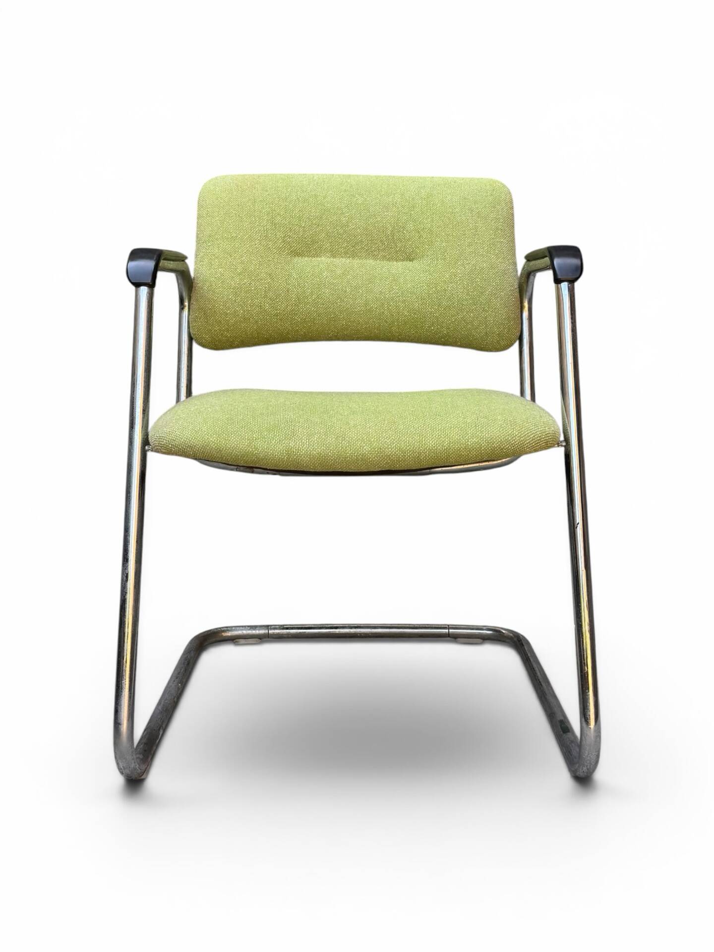 Fauteuil vintage Strafor Steelcase 421, vert chiné