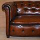 Chesterfield Regency Serpentine Sofa in Hand-Dyed Leather