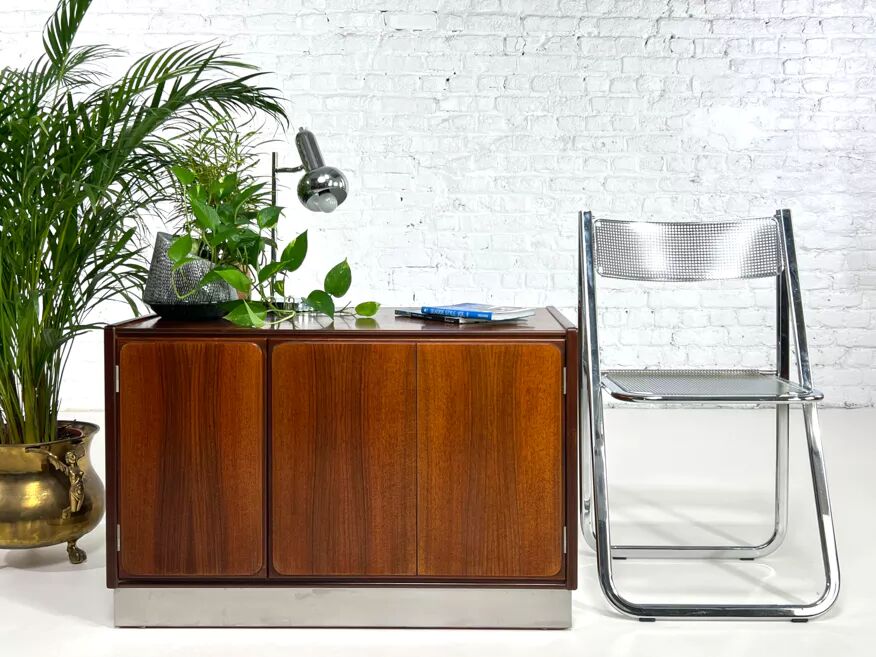 70s sideboard in rosewood and brushed aluminum