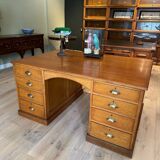 Antique oak partner desk