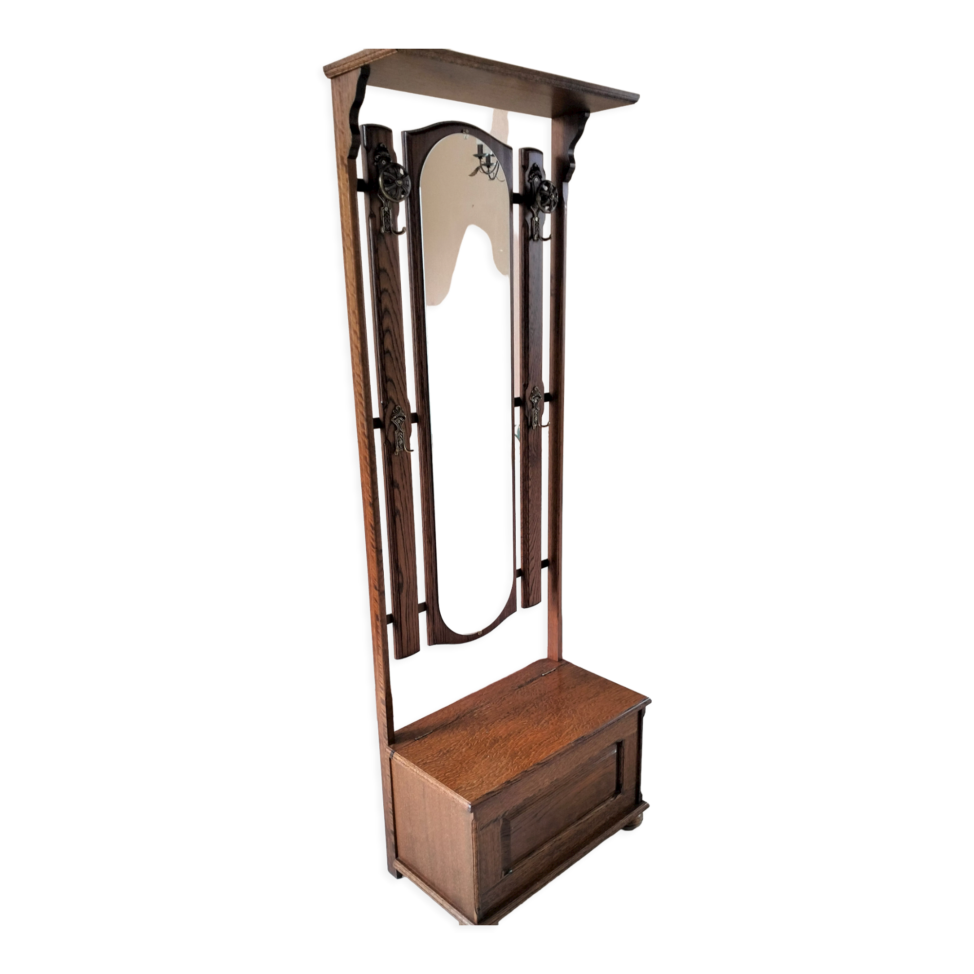 Old coat rack mirror cloakroom circa 1950