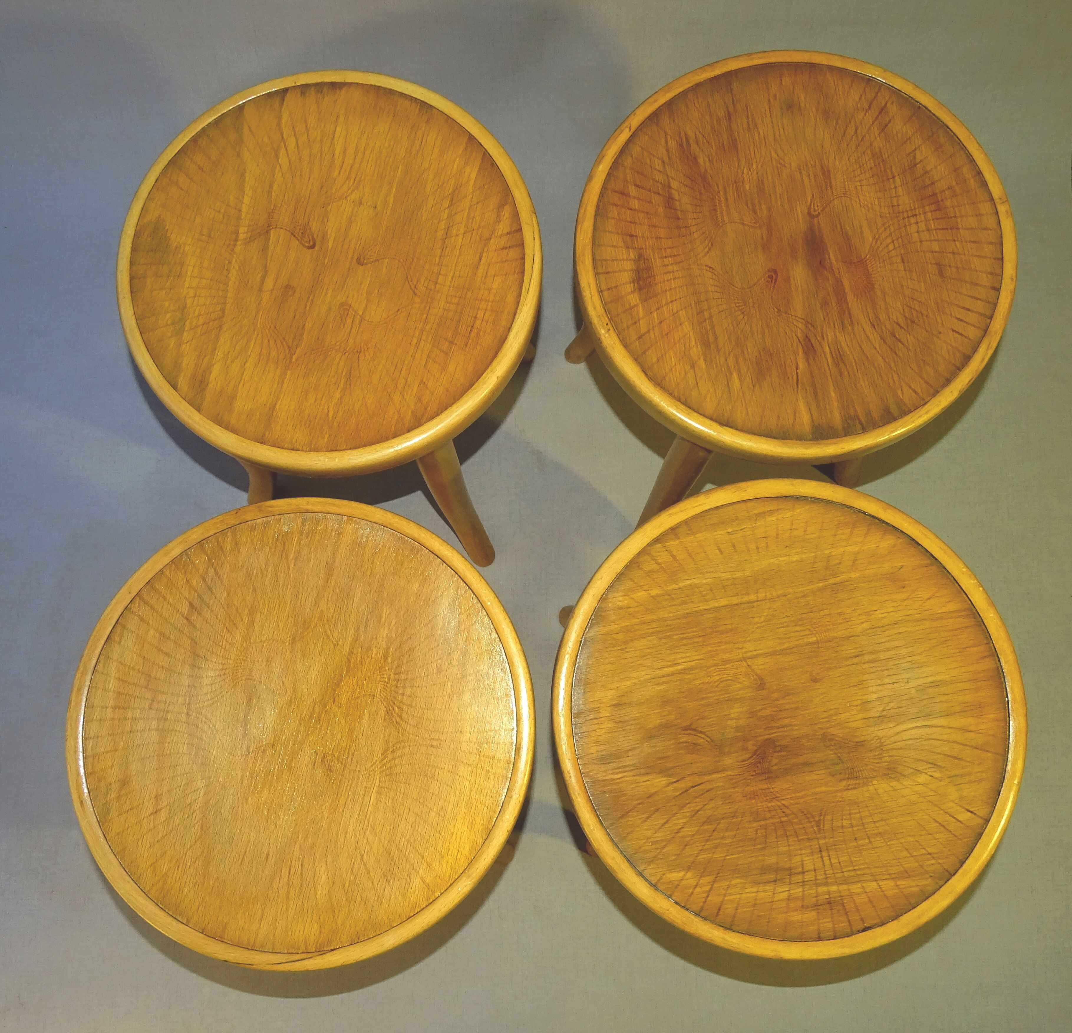 Thonet stools 1930, wooden sitting bistro