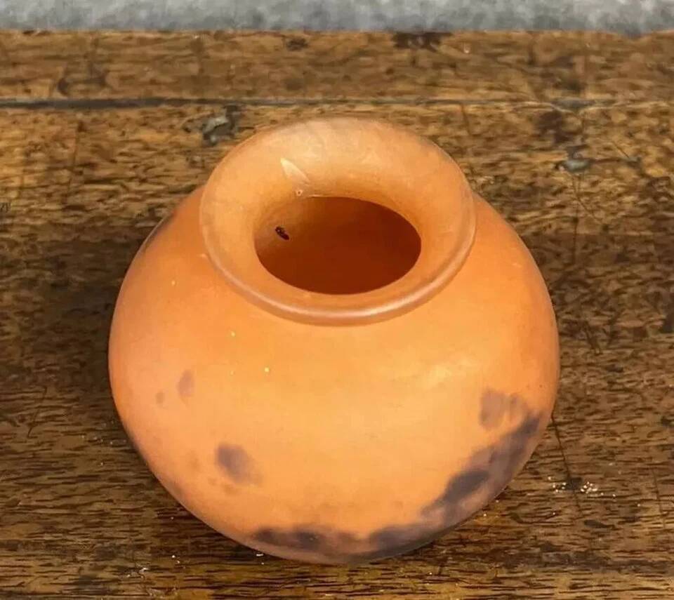 Muller brothers in Lunéville: marbled glass vase from the Art Nouveau period