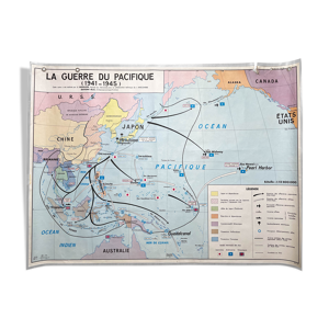Carte scolaire vintage guerre en