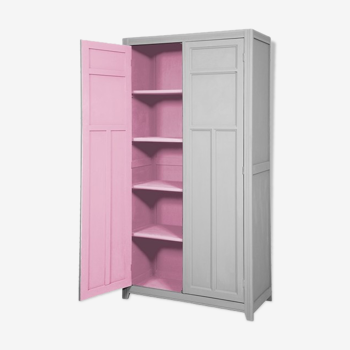 Laurette grey and pink wardrobe