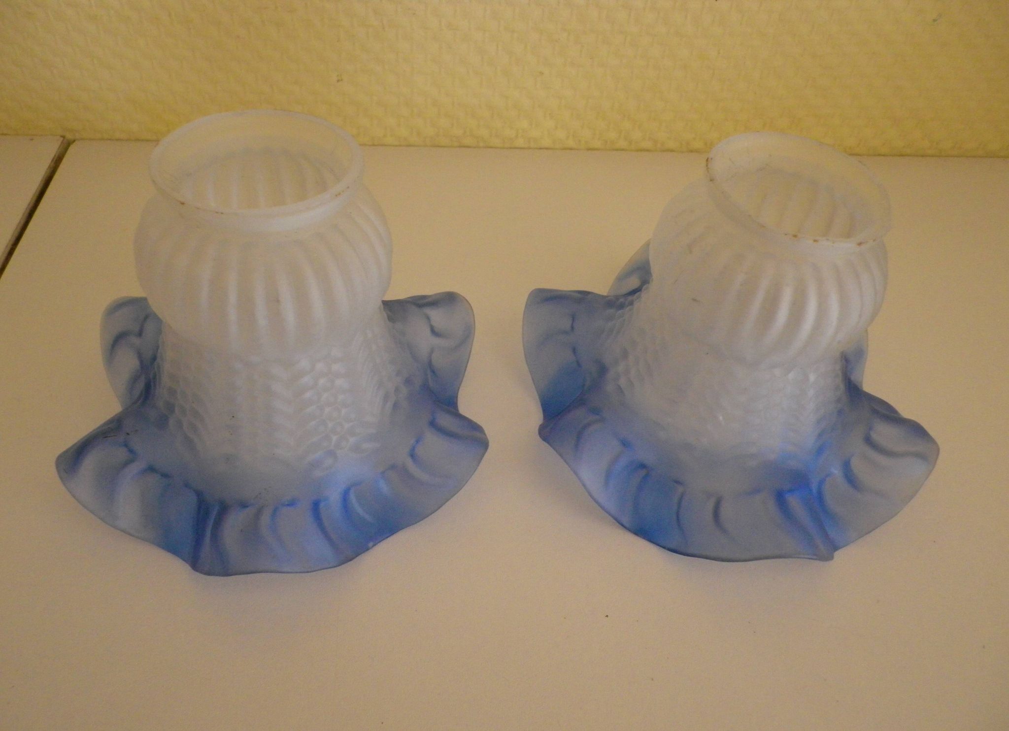 Vintage Wall Sconces with Opaline Glass, 1970s, Set of 2