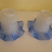 Vintage Wall Sconces with Opaline Glass, 1970s, Set of 2